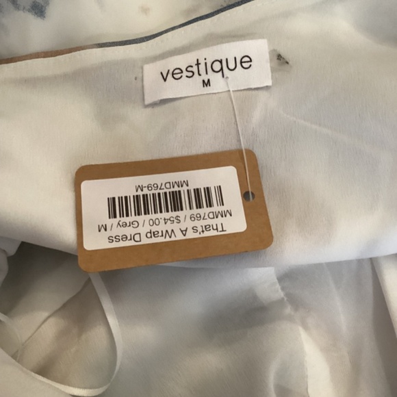 Vestique One Shoulder Satin Asymmetrical Dress‎ Size Medium NWT Faux Wrap Mini - Picture 7 of 8